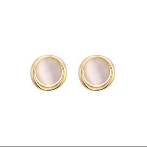 925 Silver Opal Center Round Stud Earrings